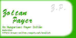 zoltan payer business card